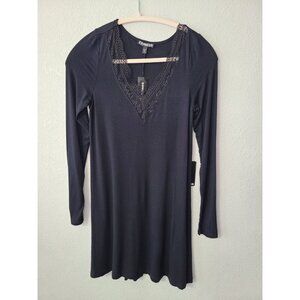 Express Dress Black Laced V-neck Long Sleeve Size  XSTP